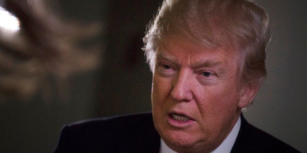 Donald Trump, president and chief executive of Trump Organization Inc. and 2016 Republican presidential candidate, speaks bef