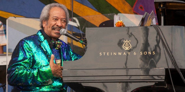 Allen Toussaint performs at the New Orleans Jazz &amp; Heritage Festival, on Sunday, April 26, 2015 in New Orleans. (Photo by Barry Brecheisen/Invision/AP)