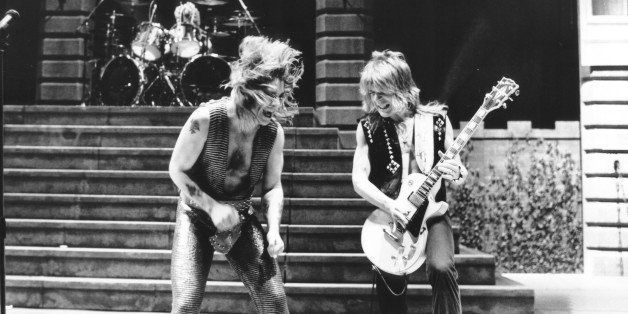 (NO AGENCIES IN UK, FRANCE, GERMANY, HOLLAND, SWEDEN, FINLAND, JAPAN.) Ozzy Osbourne & Randy Rhoads 1980 during Music File Photos 1980's at the Music File Photos 1980's in los angeles, . (Photo by Chris Walter/WireImage)