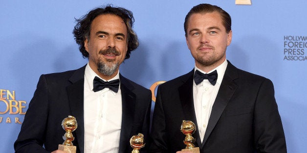 Alejandro Gonzalez Inarritu, left, and Leonardo DiCaprio pose in the press room with the award for best motion picture - drama for âThe Revenantâ at the 73rd annual Golden Globe Awards on Sunday, Jan. 10, 2016, at the Beverly Hilton Hotel in Beverly Hills, Calif. (Photo by Jordan Strauss/Invision/AP)