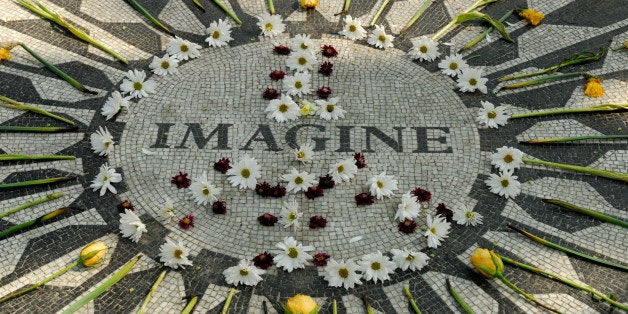 Memorial to John Lennon in Central park New York