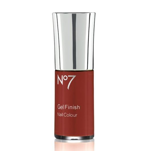 Pumpkin spiced lattes, crisp leaves underfoot &ndash; add some rusty orange to get that true autumn look.No7 Gel Finish, Boots, &pound;7.50