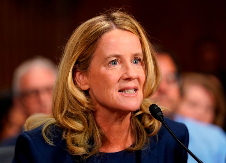 Christine Blasey Ford testifying before the Senate Judiciary Committee on Sept. 27.