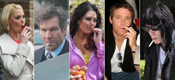 celebrities smoking cigarettes