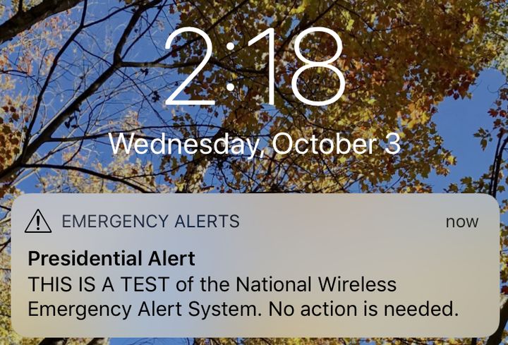 The Federal Emergency Management Agency tested its first wireless alert system on Wednesday.