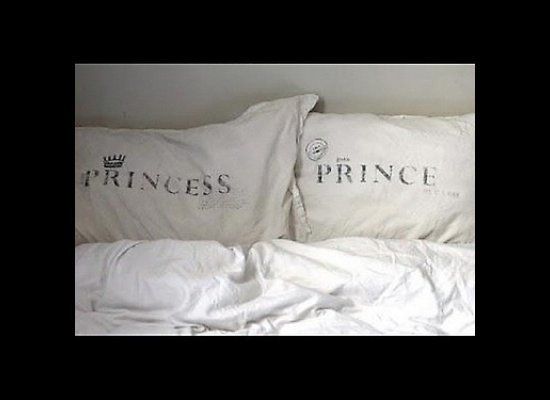 "Prince" and "Princess" pillows