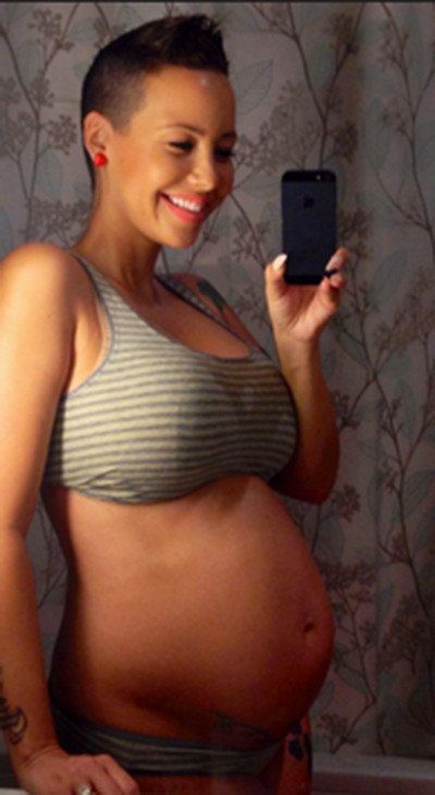 400px x 730px - Amber Rose's Nude Baby Bump: Pregnant Model Posts Picture Of ...