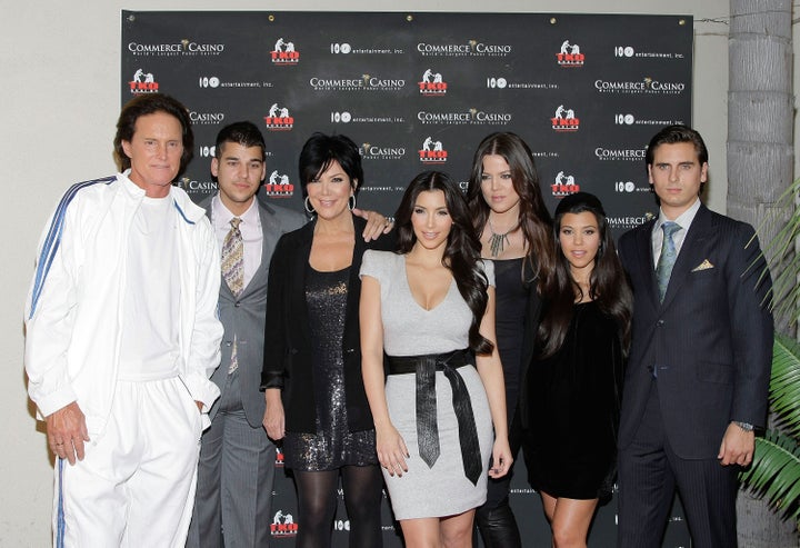 LOS ANGELES, CA - NOVEMBER 03: (L-R) Bruce Jenner, Robert Kardashian, Kris Jenner, Kim, Khloe, Kourtney Kardashian and Scott Disick attend the Kardashian Charity Knock Out at the Commerce Casino on November 3, 2009 in Los Angeles, California. (Photo by Noel Vasquez/Getty Images)