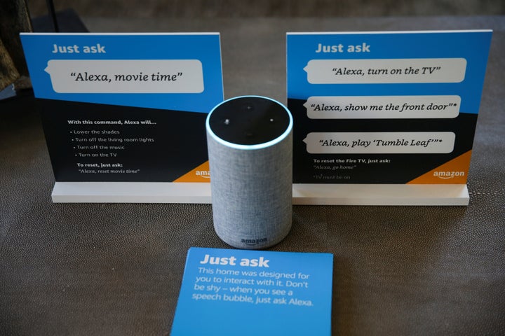 Sample prompts explain how to use Alexa. Some people worry that prompts like these encourage rudeness.