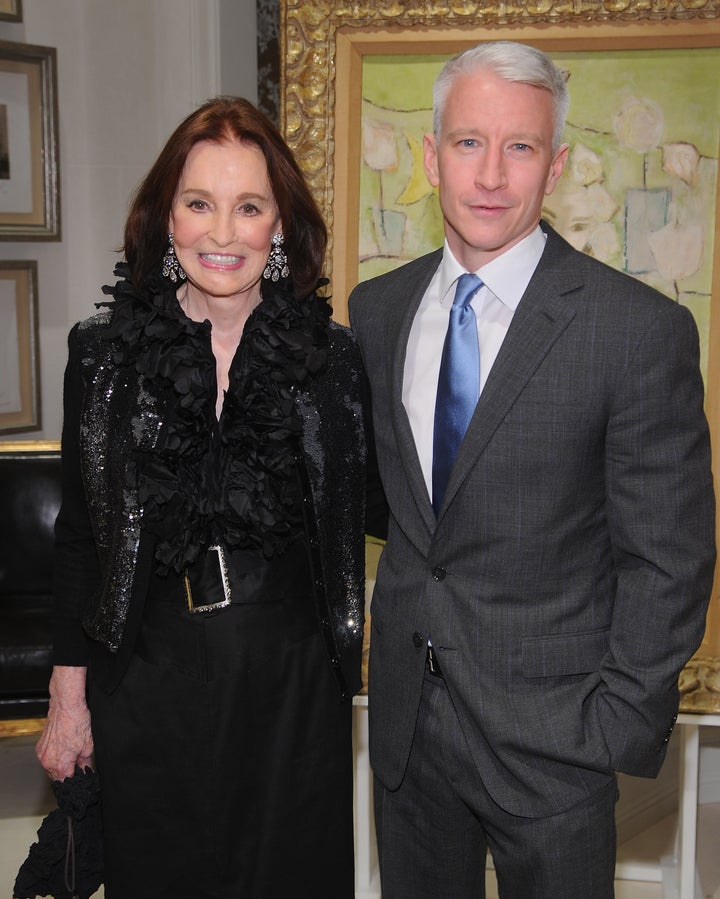 NEW YORK - NOVEMBER 04: Gloria Vanderbilt and Anderson Cooper attend the launch party for 'The World Of Gloria Vanderbilt'