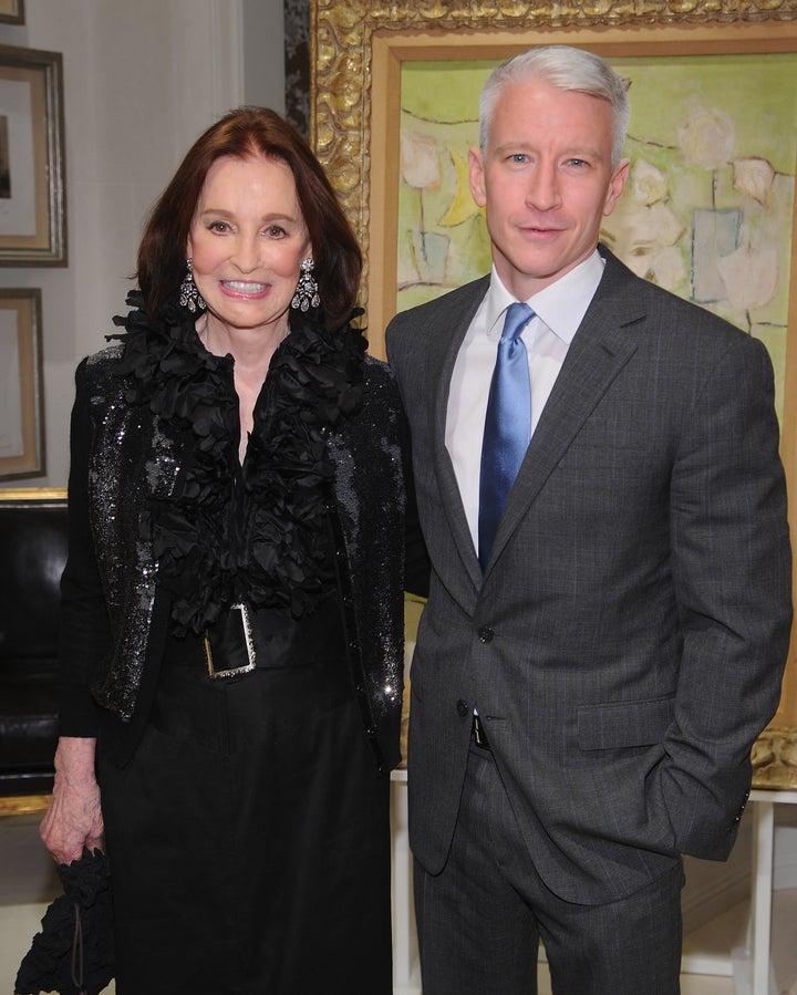 NEW YORK - NOVEMBER 04: Gloria Vanderbilt and Anderson Cooper attend the launch party for 'The World Of Gloria Vanderbilt' at the Ralph Lauren Women's Boutique on November 4, 2010 in New York City (Photo by Dimitrios Kambouris/Getty Images)