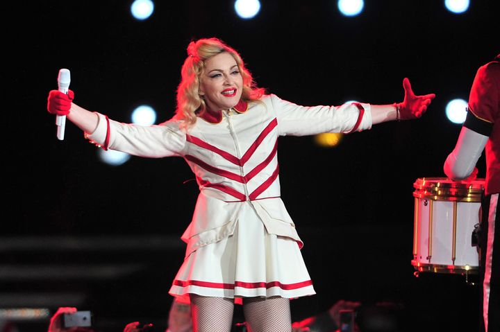 US singer Madonna performs during a concert at the National stadium in Santiago, Chile on December 19, 2012. AFP PHOTO / FRANCESCO DEGASPERI (Photo credit should read FRANCESCO DEGASPERI/AFP/Getty Images)