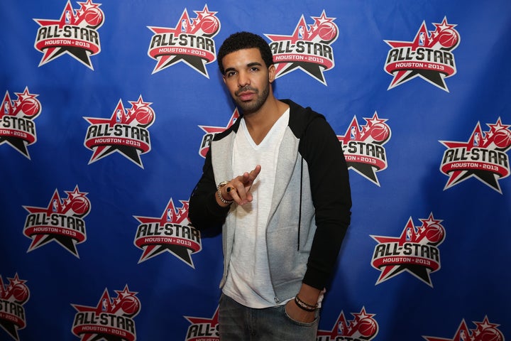 HOUSTON, TX - FEBRUARY 17: Rapper Drake poses on the All-Star Red Carpet prior to the 2013 NBA All-Star Game presented by Kia Motors on February 17, 2013 at the Toyota Center in Houston, Texas. NOTE TO USER: User expressly acknowledges and agrees that, by downloading and or using this Photograph, user is consenting to the terms and conditions of the Getty Images License Agreement. Mandatory Copyright Notice: Copyright 2013 NBAE (Photo by David Sherman/NBAE via Getty Images)