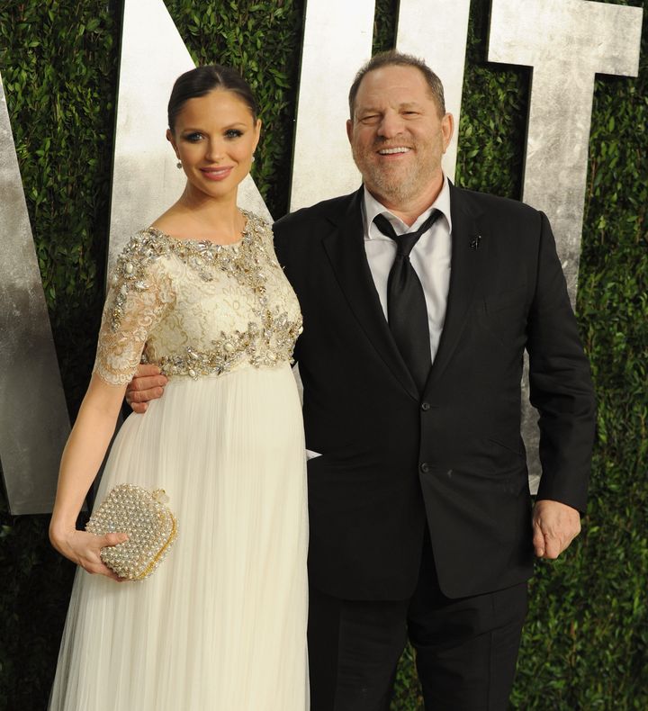 WEST HOLLYWOOD, CA - FEBRUARY 24: Actress Georgina Chapman and The Weinstein Company co-chairman Harvey Weinstein arrive at the 2013 Vanity Fair Oscar Party at Sunset Tower on February 24, 2013 in West Hollywood, California. (Photo by Mark Sullivan/WireImage)