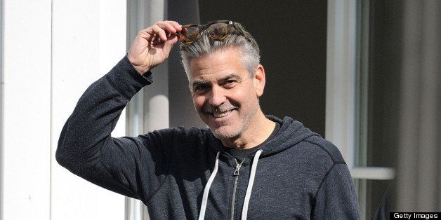 GOSLAR, GERMANY - APRIL 29: Actor and director George Clooney is seen on set of his current project 'The Monuments Men' on April 29, 2013 in Goslar, Germany. The film features several locations in the state of Lower Saxony and around Germany. (Photo by Alexander Koerner/FilmMagic)
