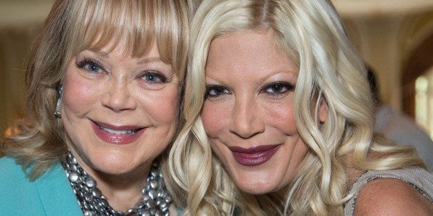 BEVERLY HILLS, CA - MAY 10: Author Candy Spelling (L) and actress Tori Spelling attend The Helping Hand of Los Angeles annual mother's day luncheon at Beverly Hills Hotel on May 10, 2013 in Beverly Hills, California. (Photo by Chelsea Lauren/WireImage)