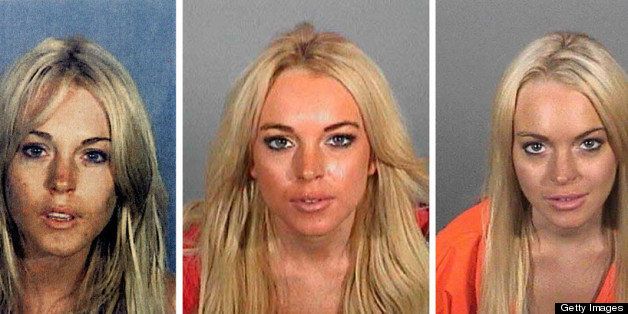 LOS ANGELES - MAY 02: This composite image compares the six booking photos of actress Lindsay Lohan. ***TOP LEFT PHOTO*** SANTA MONICA, CA - JULY 24: In this handout photo provided by the Santa Monica Police Department, Lindsay Lohan appears in a booking photo on July 24, 2007 in Santa Monica, California. (Photo by Santa Monica Police Department via Getty Images) ***TOP CENTER PHOTO*** LOS ANGELES - NOVEMBER 15: In this handout photo provided by the Los Angeles County Sheriff's Department, actress Lindsay Lohan poses for a booking photo after being arrested on DUI charges at Lynwood jail on November 15, 2007 in Los Angeles, California. (Photo by Los Angeles County Sheriff's Department via Getty Images) ***TOP RIGHT PHOTO*** LYNWOOD, CA - JULY 20: In this booking photo provided by the Los Angeles County Sheriff's Department, Lindsay Lohan is seen at the Lynwood Correctional Facility on July 20, 2010 in Lynwood, California. (Photo by Los Angeles County Sheriff's Department via Getty Images) ***BOTTOM LEFT PHOTO*** LYNWOOD, CA - SEPTEMBER 24: In this booking photo provided by the Los Angeles County Sheriff's Department, Lindsay Lohan is seen at the Lynwood Correctional Facility on September 24, 2010 in Lynwood, California. (Photo by Los Angeles County Sheriff's Department via Getty Images) ***BOTTOM CENTER PHOTO*** LOS ANGELES, CA - OCTOBER 19: In this booking photo provided by the Los Angeles County Sheriff's Department, Lindsay Lohan is seen in a mug shot October 19, 2011 in Los Angeles, California. (Photo by Los Angeles County Sheriff's Department via Getty Images) ***BOTTOM RIGHT PHOTO*** SANTA MONICA, CA - MARCH 19: In this booking photo provided by the Santa Monica Police Department, actress Lindsay Lohan is seen at the Santa Monica Police Station on March 19, 2013 in Santa Monica, California. (Photo by Santa Monica Police Department via Getty Images)