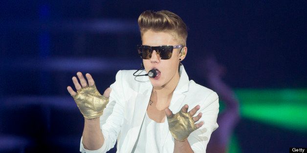 OSLO, NORWAY - APRIL 17: Justin Bieber performs at the Telenor Arena, on the second night of the Norwegian leg of his 'Believe' tour on April 17, 2013 in Oslo, Norway. (Photo by Julian Parker/UK Press via Getty Images)