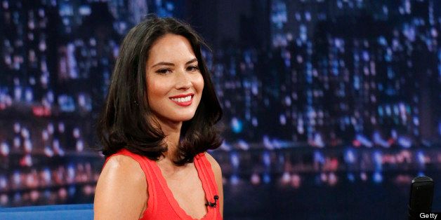 LATE NIGHT WITH JIMMY FALLON -- Episode 856 -- Pictured: Olivia Munn on June 19, 2013 -- (Photo by: Lloyd Bishop/NBC/NBCU Photo Bank via Getty Images)