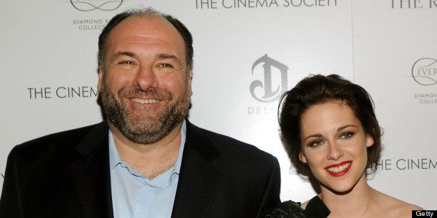Actor James Gandolfini and actress Kristen Stewart attend The Cinema Society & Everlon Diamond Knot Collection's screening of 'Welcome To The Rileys' on October 18, 2010 at the Tribeca Grand Hotel in New York City.