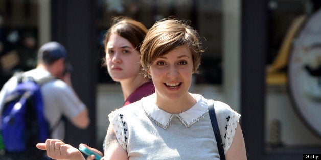 NEW YORK, NY - JUNE 25: Lena Dunham filming 'Girls' in SoHo on June 25, 2013 in New York City. (Photo by Steve Sands/Getty