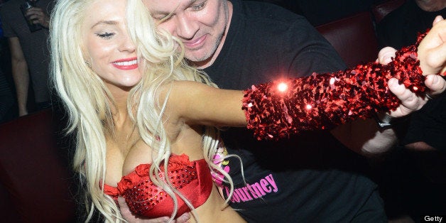 WEST HOLLYWOOD, CA - FEBRUARY 09: Courtney Stodden and Doug Hutchison celebrate her new 'Reality' music video at Eleven NightClub on February 9, 2013 in West Hollywood, California. (Photo by Araya Diaz/Getty Images)