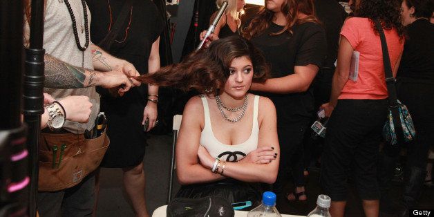 NEW YORK, NY - SEPTEMBER 07: Kylie Jenner in hair and makeup during the Evening Sherri Hill spring 2013 fashion show during Mercedes-Benz Fashion Week at Trump Tower Grand Corridor on September 7, 2012 in New York City. (Photo by Taylor Hill/Getty Images)