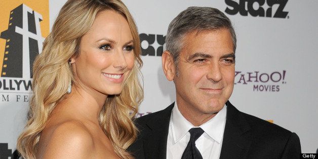 BEVERLY HILLS, CA - OCTOBER 24: George Clooney and Stacy Keibler arrive at the 15th Annual Hollywood Film Awards Gala Presented By Starz at the Beverly Hilton Hotel on October 24, 2011 in Beverly Hills, California. (Photo by Gregg DeGuire/FilmMagic)