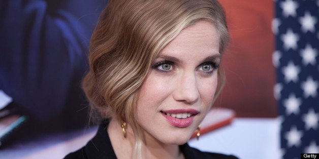 HOLLYWOOD, CA - APRIL 09: Anna Chlumsky arrives for HBO's 'Veep' Season 2 Premiere at Paramount Theater on the Paramount Stu