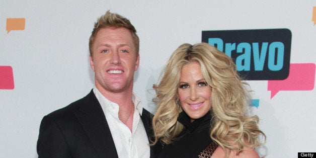 NEW YORK, NY - APRIL 03: TV personalities Kroy Biermann and Kim Zolciak of 'Don't Be Tardy...' attend the 2013 Bravo Upfront at Pillars 37 Studios on April 3, 2013 in New York City. (Photo by Taylor Hill/FilmMagic)