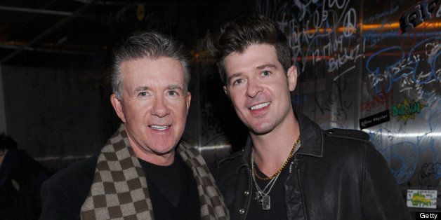 PARK CITY, UT - JANUARY 21: Alan Thicke (L) and Robin Thicke attend the 'Festival After Dark' With Special Performance By Robin Thicke at Sugar Park City during the Sundance Film Festival on January 21, 2012 in Park City, Utah. (Photo by Dimitrios Kambouris/Getty Images)