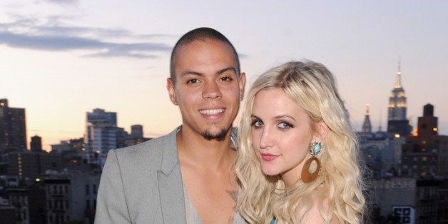 NEW YORK, NY - JULY 30: Evan Ross (L) and Ashlee Simpson, wearing a Jessica Simpson dress, attend the launch of the Jessica Simpson Fall 2013 Campaign hosted by Ashlee Simpson at Above Allen on July 30, 2013 in New York City. (Photo by Jamie McCarthy/Getty Images for Jessica Simpson Collection)