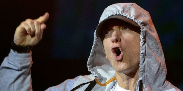US rapper Eminem performs on August 22, 2013 during a concert at the Stade de France in Saints-Denis, near Paris. AFP PHOTO / PIERRE ANDRIEU (Photo credit should read PIERRE ANDRIEU/AFP/Getty Images)