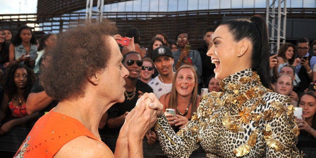 NEW YORK, NY - AUGUST 25: Richard Simmons and Katy Perry attend the 2013 MTV Video Music Awards at the Barclays Center on August 25, 2013 in the Brooklyn borough of New York City. (Photo by Kevin Mazur/WireImage for MTV)