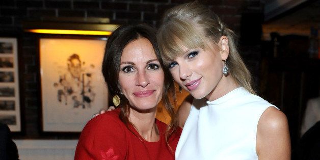TORONTO, ON - SEPTEMBER 09: Actress Julia Roberts (L) and singer Taylor Swift at the Grey Goose vodka party for The Weinstein Company and eOne Entertainments 'August: Osage County' and 'One Chance' at Soho House Toronto on September 9, 2013 in Toronto, Canada. (Photo by Stefanie Keenan/Getty Images for Grey Goose Vodka)