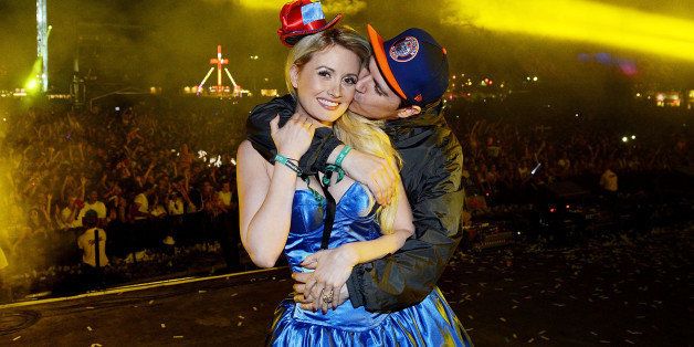LONDON, ENGLAND - JULY 20: Holly Madison and Pasquale Rotella attends the Electric Daisy Carnival: London 2013 at Queen Elizabeth Olympic Park on July 20, 2013 in London, England. (Photo by Denise Truscello/WireImage)