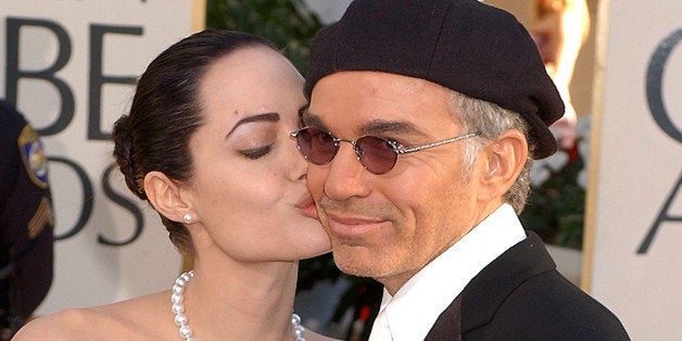 Angelina Jolie & Billy Bob Thornton arrive at the Golden Globe Awards at the Beverly Hilton January 20, 2002 in Beverly Hills, California. (Photo by Gregg DeGuire/WireImage)