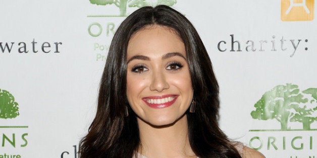 NEW YORK, NY - SEPTEMBER 16: Actress Emmy Rossum hosts Origins Smartyplants event benefiting chartity: water at JIMMY at the James Hotel on September 16, 2013 in New York City. (Photo by Bryan Bedder/Getty Images for Origins)