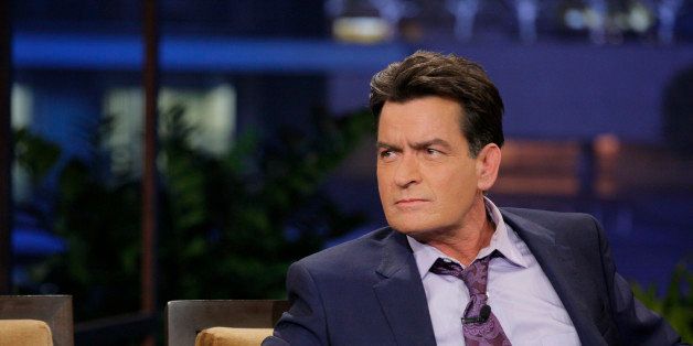 THE TONIGHT SHOW WITH JAY LENO -- Episode 4526 -- (EXCLUSIVE COVERAGE) -- Pictured: Actor Charlie Sheen during a commercial break on September 11, 2013 -- (Photo by: Paul Drinkwater/NBC/NBCU Photo Bank via Getty Images)