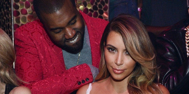 LAS VEGAS, NV - OCTOBER 25: (EXCLUSIVE COVERAGE) Kanye West and Kim Kardashian celebrate Kim Kardashian's 33rd birthday at T