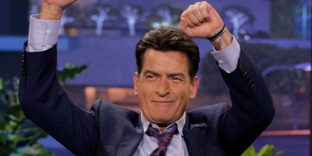 THE TONIGHT SHOW WITH JAY LENO -- Episode 4526 -- Pictured: Actor Charlie Sheen during an interview on September 11, 2013 -- (Photo by: Paul Drinkwater/NBC/NBCU Photo Bank via Getty Images)
