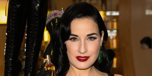 WEST HOLLYWOOD, CA - NOVEMBER 21: Fetish Model / Dancer Dita Von Teese attends the launch of her 4th fragrance 'Erotique' at Fred Segal on November 21, 2013 in West Hollywood, California. (Photo by Paul Archuleta/FilmMagic)