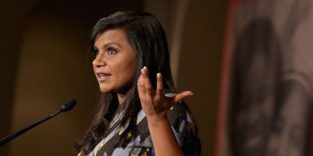 BEVERLY HILLS, CA - NOVEMBER 20: Mindy Kaling speaks onstage during the Girls Inc. Los Angeles Celebration Luncheon at Beverly Hills Hotel on November 20, 2013 in Beverly Hills, California. (Photo by Mike Windle/Getty Images)