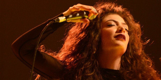 LOS ANGELES, CA - DECEMBER 08: Lorde aka. Ella Maria Lani Yelich-O'Connor performs during The 24th Annual KROQ Almost Acoustic Christmas at The Shrine Auditorium on December 8, 2013 in Los Angeles, California. (Photo by C Flanigan/WireImage)