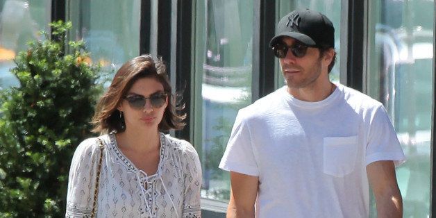 NEW YORK, NY - AUGUST 26: Jake Gyllenhaal (R) and Alyssa Miller are seen on August 26, 2013 in New York City. (Photo by Ignat/Bauer-Griffin/GC Images)