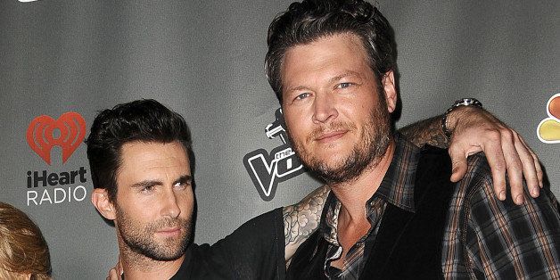 WEST HOLLYWOOD, CA - MAY 08: (L-R) Usher, Shakira, Adam Levine and Blake Shelton attend 'The Voice' season 4 premiere at House of Blues Sunset Strip on May 8, 2013 in West Hollywood, California. (Photo by Jason LaVeris/FilmMagic)