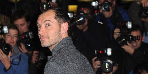 LONDON, ENGLAND - OCTOBER 28: Jude Law attends the UK Premiere of 'Dom Hemingway' at The Curzon Mayfair on October 28, 2013 i