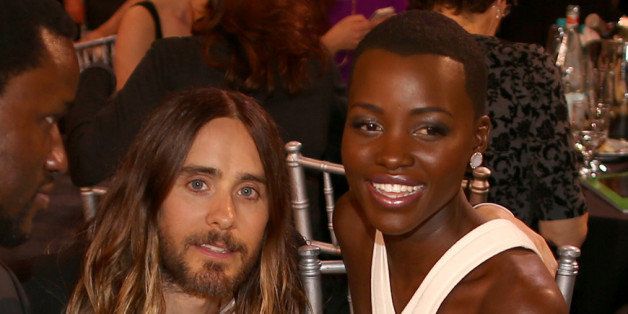 SANTA MONICA, CA - JANUARY 16: Actor Jared Leto (L) and actress Lupita Nyong'o attend the 19th Annual Critics' Choice Movie Awards at Barker Hangar on January 16, 2014 in Santa Monica, California. (Photo by Christopher Polk/Getty Images)