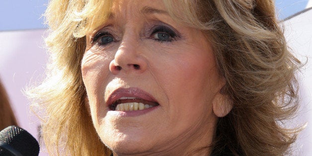 WEST HOLLYWOOD, CA - FEBRUARY 14: Actress Jane Fonda attends the 'One Billion Rising For Justice' campaign on February 14, 2
