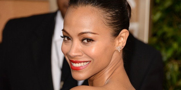 BEVERLY HILLS, CA - JANUARY 12: Actress Zoe Saldana attends the 71st Annual Golden Globe Awards held at The Beverly Hilton Hotel on January 12, 2014 in Beverly Hills, California. (Photo by Jason Merritt/Getty Images)